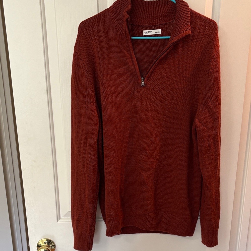 Sonoma Men's Rust Zip-Up Sweater